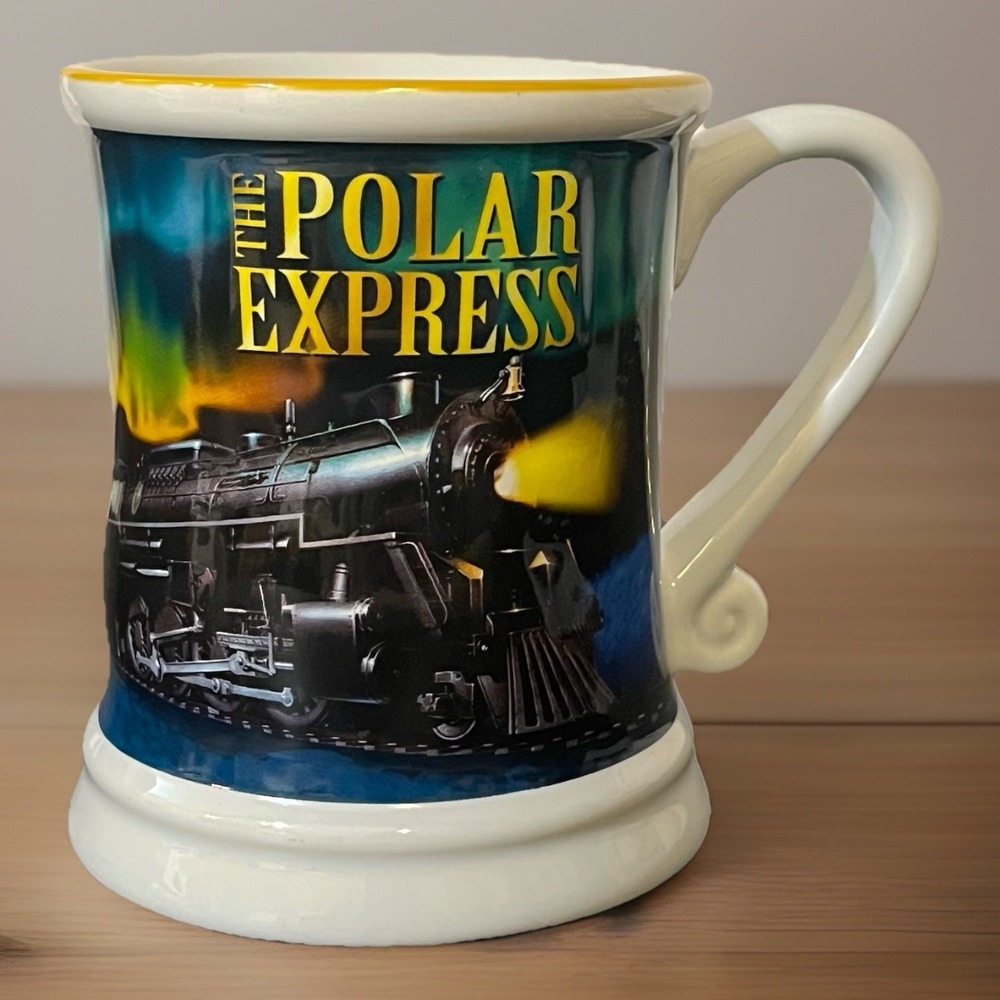 The Polar Express Coffee Cup Embossed 3D Raised Mug Warner Bros 2023 Heavy